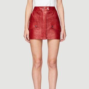 FRAME red leather mini skirt